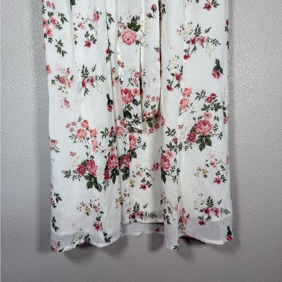 NWT Reformation Dietrich White Pink Floral Midi Dress SIZE 12 M3 - Picture 9 of 13